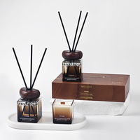 Individuelle duftkerzen Glasdruck Ätherisches Öl Diffusor Schilf Duftkerze Geschenkset