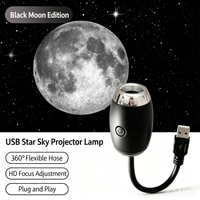 Projecteur d'étoiles LED moderne mini USB édition Lune noire 360° avec veilleuse nébuleuse °   Ajustable