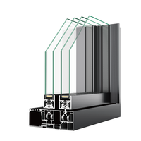 Porte coulissante moderne en alliage d'aluminium à cadre fin, double vitrage en verre trempé pour usage domestique et commercial - Garantie à vie