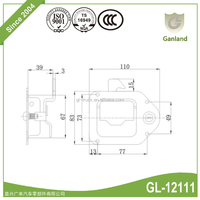 GL-12111 Loquet à palette en acier inoxydable 304 pour camion, remorque, pièces automobiles, serrure de boîte pour camions et fourgonnettes, pièces de carrosserie