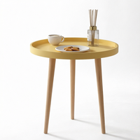 Table basse ronde moderne de style nordique, petite table d'appoint pour canapé, balcon, chambre, maison de location, salon, en bois
