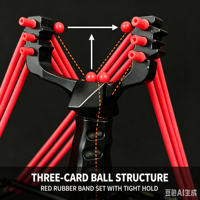 Slingshot de Chasse et de Pêche Compétitif d'Extérieur Haute Puissance à 3 Cartouches avec Support de Poignet, Golden Assassin