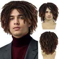 Perruque en dentelle tressée pour hommes, faite à la machine, en soie, style dreadlocks, pour tête complète, transfrontalière, Xuchang, style européen, américain, africain