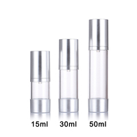 Vente en gros de flacons pompe sans air cosmétiques personnalisés de luxe en or et argent, 15 ml, 30 ml, 50 ml, 120 ml