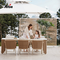 Meubles de restaurant Artie ensemble de table à manger d'extérieur pour 6 meubles de terrasse modernes ensemble de bistro en rotin chaises de table de jardin
