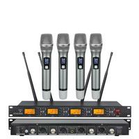UR-4000-A1 Micrófono Inalámbrico Profesional UHF para Escenario, Sistema de Micrófono Inalámbrico de 4 Canales