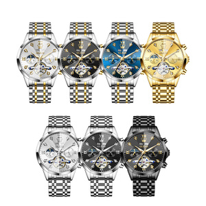 Gran <span class=keywords><strong>oferta</strong></span> OLEVS 6621, <span class=keywords><strong>reloj</strong></span> cronógrafo deportivo automático para <span class=keywords><strong>hombre</strong></span>, <span class=keywords><strong>reloj</strong></span> <span class=keywords><strong>inteligente</strong></span> de moda de negocios resistente al agua con banda de acero inoxidable - Product Image 6