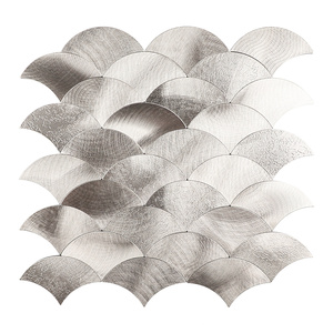 Modern Peel and Stick Mosaic champagne Color Easy Diy Fish Scale Shape Decorative Aluminum Composite Mosaic Waterproof - Product Image 1