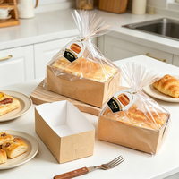Boîtes d'emballage pour gâteaux en forme de coussin doré, boîtes en papier jetables épaissies résistantes aux hautes températures pour toasts, sacs de cuisson et boîtes à pain