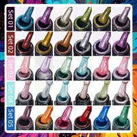 Kit de vernis gel œil de chat magnétique 6 pièces, vernis gel 9D magnétique effet œil de chat, vernis UV LED à retirer par trempage, pour nail art DIY et manucure