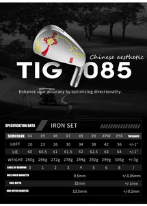 Cabezas <span class=keywords><strong>de</strong></span> palo <span class=keywords><strong>de</strong></span> <span class=keywords><strong>golf</strong></span> <span class=keywords><strong>de</strong></span> hierro forjado 1020C para diestros, edición limitada, nudo chino - Product Image 3