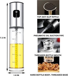 Dispenser in Vetro <span class=keywords><strong>per</strong></span> <span class=keywords><strong>Olio</strong></span> da 100ml con Spruzzatore in Acciaio Inox, Bottiglia Spray <span class=keywords><strong>per</strong></span> <span class=keywords><strong>Olio</strong></span> <span class=keywords><strong>d</strong></span>'<span class=keywords><strong>Oliva</strong></span> da Cucina - Product Image 4