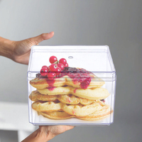Gobelets à dessert carrés, mini, en plastique, jetables, transparents, pour emporter, boîtes de service pour pudding, mousse, yaourt, parfait