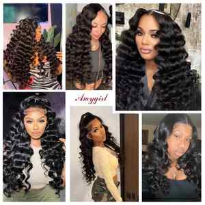 Extensiones de Cabello Humano Remy 100% Amygirl 4x4 HD con Cierre de Encaje, Ondulado Suelto, 3 Paquetes con Encaje HD - Product Image 6