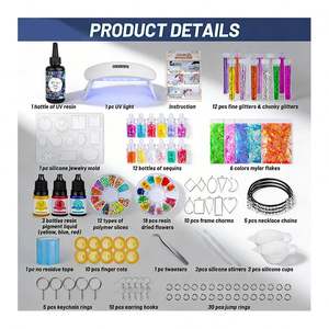 Kit de Bricolage DIY : Résine UV pour Bijoux, Porte-clés, Cristal Transparent Dur, Lampe LED, Moules en Silicone, Paillettes, Fleurs, Pendentifs, Boucles d'Oreilles, Modèle - Product Image 4