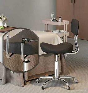 Sillón elevador con ruedas y asiento tipo sillín específico para salón de belleza, taburete silencioso con ruedas, taburete profesional para barbería, banco para técnico de uñas - Product Image 2