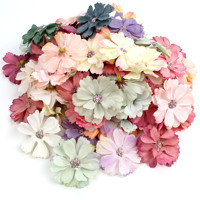 Kepala Bunga Palsu Mini Multi Warna Kepala Bunga Buatan Bunga Daisy Palsu Multiwarna Kepala Bunga Daisy Sutra Kecil Kerajinan DIY