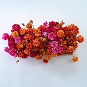 Flores De Seda De Alta Qualidade Marrom Decoração De Rosas Flores Linha Arranjo De Palco Adereços Arranjo Decoração De Casamento Aniversaire