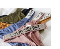 Tanga Sexy para Mujer, Modelo Love Secret, de Cintura Baja, Tejido Sólido, con Cinturón Delgado, Sin Costuras, Transpirable