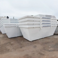 Bac à déchets de 8 m³, fabrication directe en usine, conteneur à déchets en acier résistant aux intempéries, bac à ordures extérieur, couleur et logo OEM