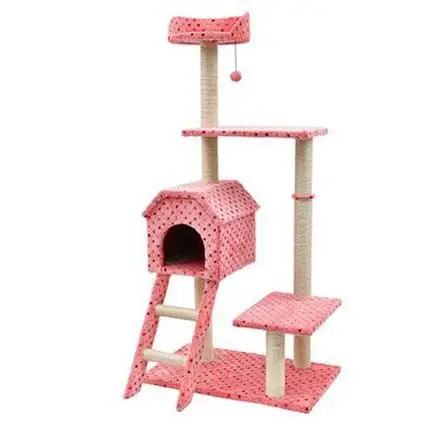 Pink Cat Tower mit schönem Design, Cat Activity Center mit Sisal, Cat Scratching Posts,