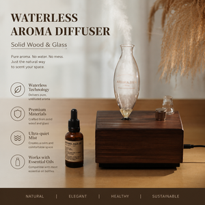 <span class=keywords><strong>Diffusore</strong></span> di Aromi Elettrico ad Ultrasuoni in Vetro e Legno Vero, Senza Acqua, Personalizzabile con Logo, per Uso Domestico - Product Image 1