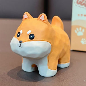 Knick-knacks patung anjing Resin, patung gaya ukiran kayu, ornamen Desktop tokoh anak anjing lucu untuk hadiah baru - Product Image 3