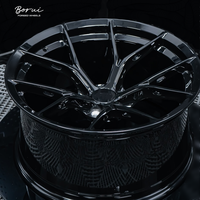 Borui velg desain cekung aluminium tempa 6061-T6 hitam digosok untuk roda mobil penumpang IS350 Model 3 M4 M50i