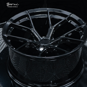 Jantes Borui en aluminium forgé 6061-T6 noir, design concave, finition noir brossé foncé pour voiture de tourisme, modèle IS350, modèle 3, M4, M50i - Product Image 3