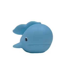 Mavi yüzen kauçuk balina banyosu oyuncak