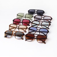 Lunettes de soleil transfrontalières nouvelle génération à double pont et monture intégrale UV400