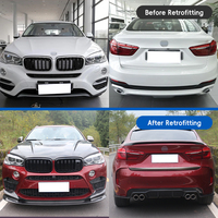 Kit de Carrocería para BMW X6 F16 2014-2019, Modificación y Mejora a X6M, Parachoques Delantero, Labio Delantero, Labio Trasero, Guardabarros