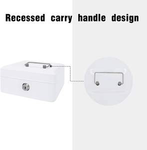 Tirelire en métal 6 "en acier <span class=keywords><strong>Cash</strong></span> Safe Box Petty <span class=keywords><strong>Cash</strong></span> Deposit Tin avec serrure 2 clés pour la sécurité - Product Image 6