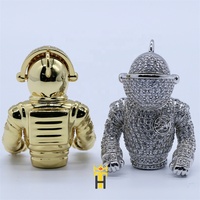 Pendentif d'astronaute disney pour hommes, fait sur mesure, hip hop, or 18k, glace bling-bling, diamant, 2020