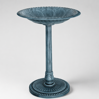 Bain d'oiseaux en résine légère, écologique, résistant à la rouille, en forme de fleur, sur piédestal, résistant aux intempéries, bassin d'eau extérieur pour oiseaux