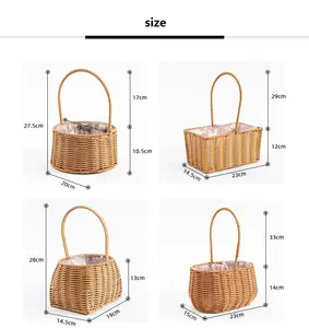 JY -- Profondeur Métal Ba Gor Taille Emballage Corde Fruits En <span class=keywords><strong>Cuir</strong></span> Cadeaux Nuit Grand Or Fournitures Maman Épicerie Cadeau Paniers - Product Image 4