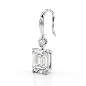 Pendientes de Moissanita con Corte Esmeralda, Chapados en Rodio, Joyería Clásica para Mujer, Regalo, Plata 925 con Engaste de Garra - Product Image 2