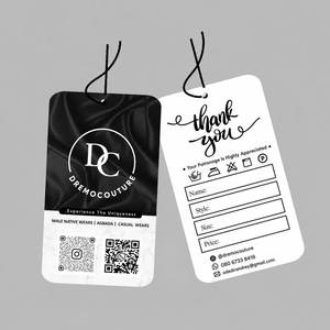 Étiquettes suspendues personnalisées en papier mat pour vêtements, étiquettes rectangulaires avec œillet et cordon pour impression de logo de marque - Product Image 5