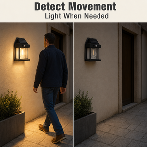 Lampe murale solaire extérieure à capteur, éclairage LED étanche pour cour, balcon et jardin, lumière d'ambiance - Product Image 5
