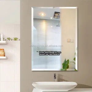 Piezas cuadradas de espejo para decoración de pared, tamaño de corte pequeño, 30x30cm, 50x70cm, con bordes biselados cuadrados y redondos, de 4mm, plateadas