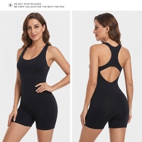 Traje de yoga de una pieza para mujer, sin costuras, transpirable, de nailon fino, ajustado, talla grande, con realce abdominal y levantamiento de cadera, y espalda recortada.