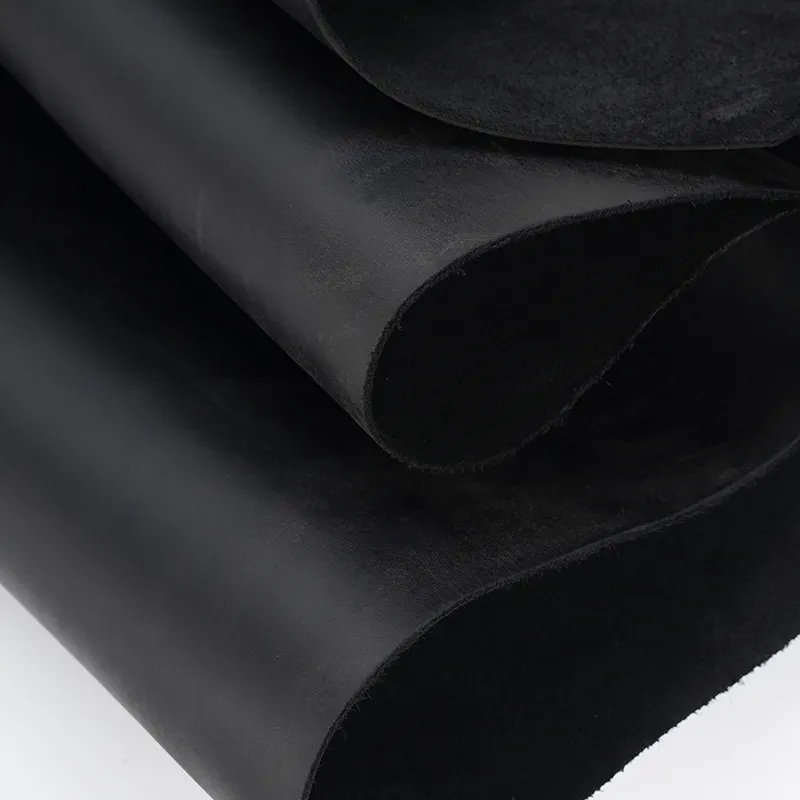 Sale Cow Hides Cattle Real Black Crazy Horse Leather Material For Craft Full Grain Leather Cowhide Genuine Leather Supplier