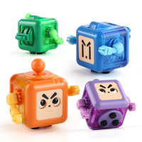 Roman Amusant Robot aux grands yeux pour Fidget Cube Irittable Jouet de soulagement de l'anxiété sensorielle pour adultes de salle de classe de bureau Tous les six côtés