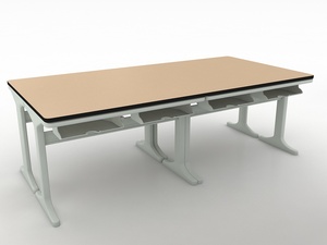 High School Student Kunststoff Schreibtische Stühle Moderne verstellbare Klassen zimmer Möbel Set Fabrik Großhandel Labor möbel Lieferant - Product Image 4