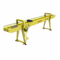 Grue portique à double poutre montée sur rail, robuste, pour extérieur, capacité 80 tonnes, hauteur de levage 48 m, classe de travail A3-A8