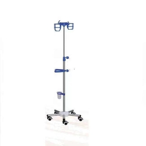 Statif Infus Rumah Sakit 5 Kaki Tiang Infus Tinggi Dapat Disesuaikan Bahan Stainless Steel - Product Image 2