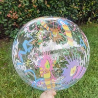 Ballon Bobo transparent imprimé double face Joyeux Anniversaire 20 pouces, lot de décoration de fête en gros