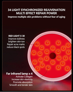 Appareil de soin de la peau pour le rajeunissement de la peau, anti-âge, visage, anti-rides, thérapie <span class=keywords><strong>rouge</strong></span>, LED chauffante, thérapie par lumière infrarouge - Product Image 5