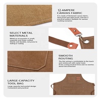 Tablier imperméable robuste 16A avec logo personnalisé, bretelles croisées, grande poche, lavable, pour café, boulangerie, restaurant, vêtements de travail