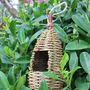 <span class=keywords><strong>Nid</strong></span> d'<span class=keywords><strong>oiseau</strong></span> en paille écologique de style pastoral, tissé à la main, en osier naturel, pour la décoration de jardin et l'élevage de petits oiseaux - Product Image 3